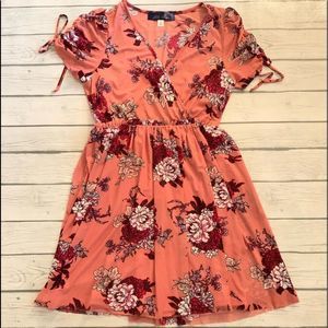 Francesca’s pink floral dress-medium